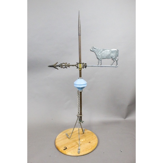 Weather Vane Bull w/Blue Globe