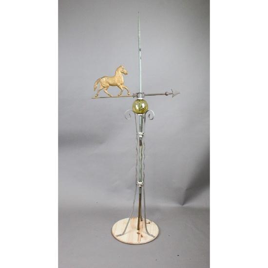Weather Vane Horse w/Amber Globe