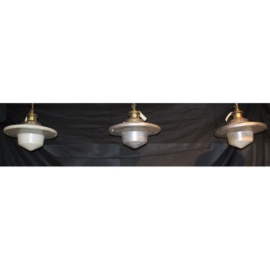 Vintage Deco Saloon Hanging Light Fixtures (3)