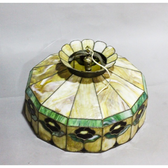 Vintage Leaded Stained Glass Ceiling Light