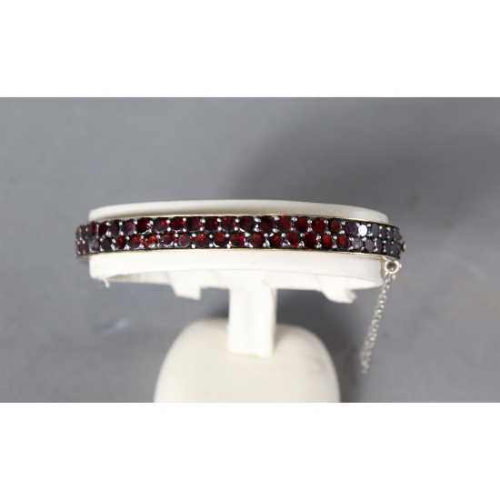 Victorian Garnet Stone Bangle Bracelet