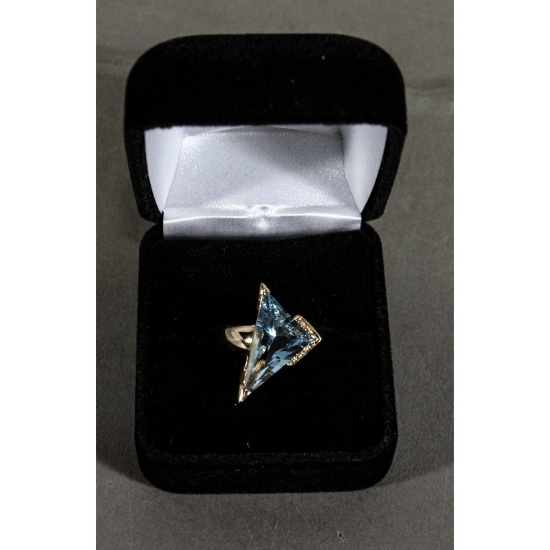Blue Topaz & Diamond Ring