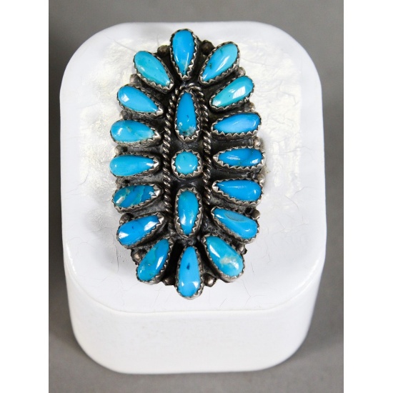 Sterling & Turquoise Ring Size 8
