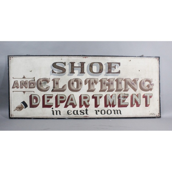 General Store "Shoe and Clothing Department" Sign