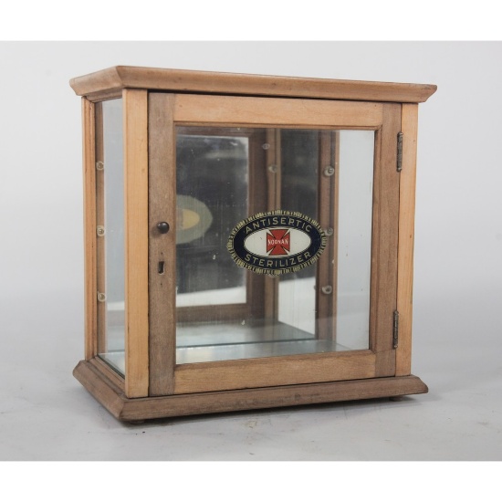 Barber Shop Wood & Glass Display Cabinet