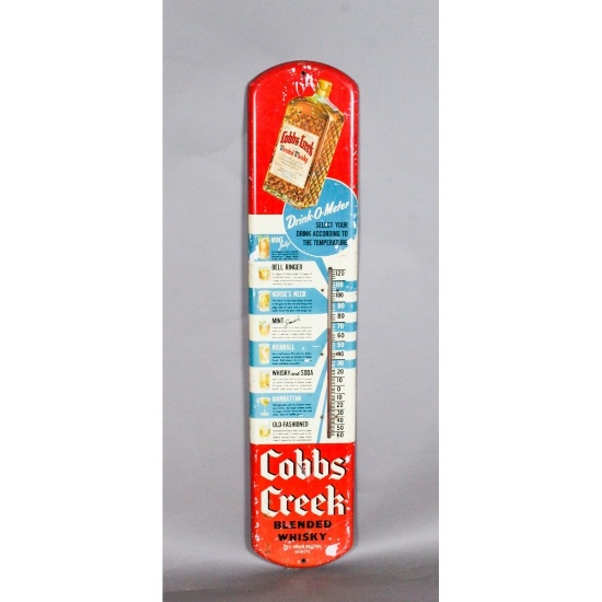 Cobbs Creek Whisky Thermometer Sign