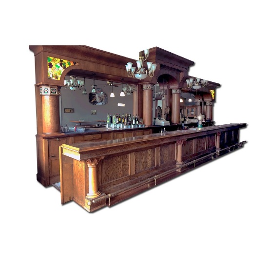 Brunswick Triple Arch Oak Saloon Bar & Back Bar