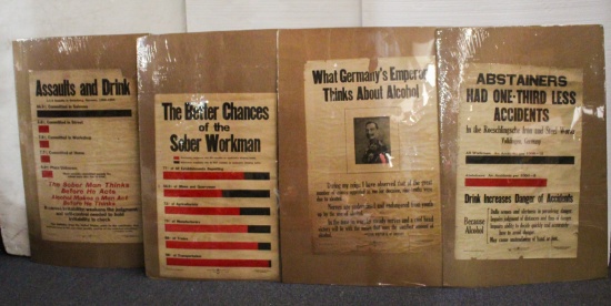 WWI Wilhelm II Alcohol Original Posters (4)