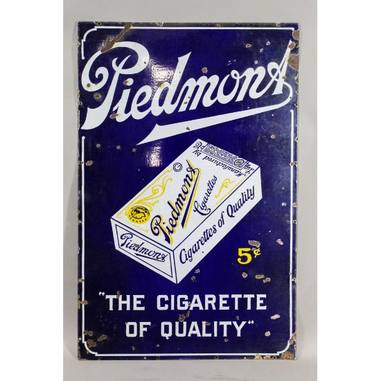 Large "Piedmont" Porcelain Cigarette Store Sign