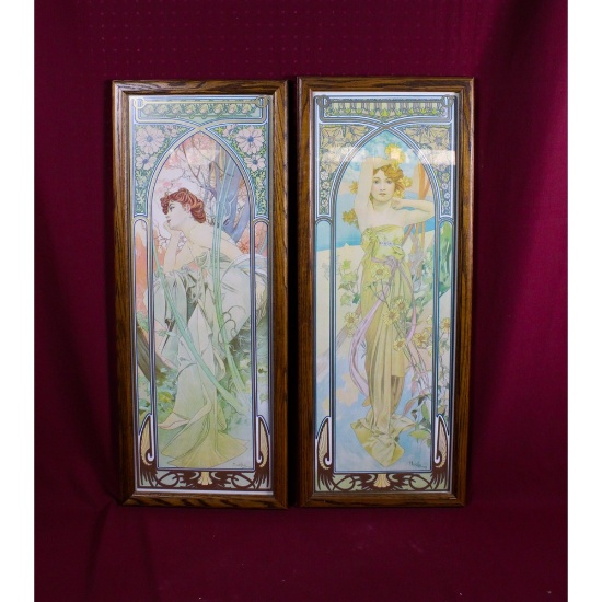 Framed Alphonse Mucha's Art Nouveau Posters (2)