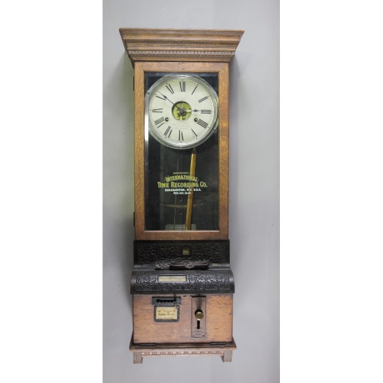 Vintage International Time Recording Clock
