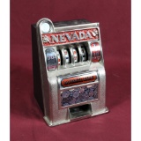 Vintage Toy Cast Metal Slot Machine Bank