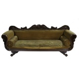Vintage Victorian Carved Wood Fainting Couch