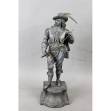 Spelter Statue Cavalier Don Juan Sword