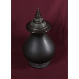 Vintage Large Metal Urn with Lid