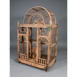 Large Wood and Metal Bird Cage