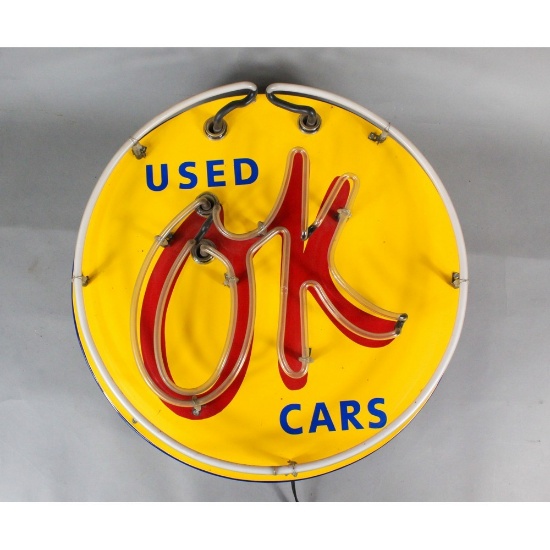 Contemporary Neon Sign OK Used Cars