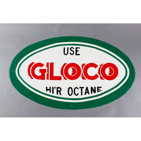 Tin "Use GLOCO HI'R Octane" Sign