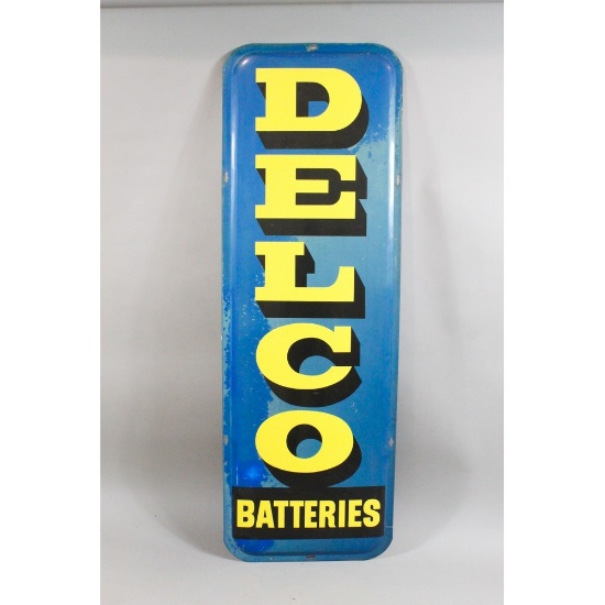 Vintage Delco Battery Tin Sign