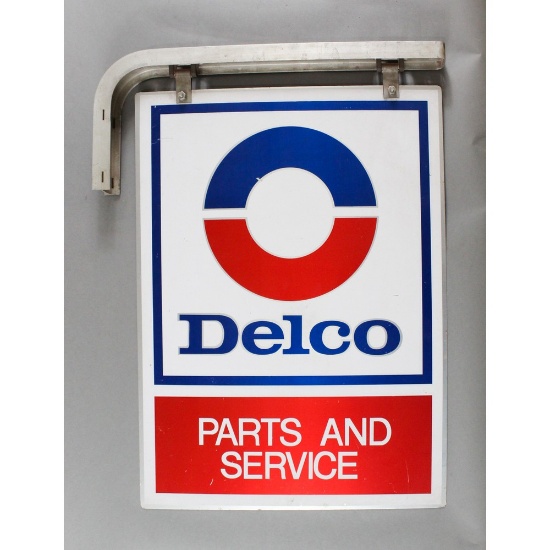 Vintage Hanging Delco Sign