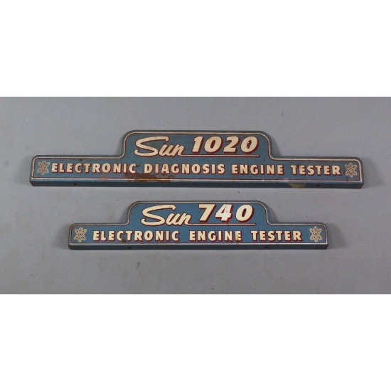 "Sun" Electronic Engine Tester Signs (2)