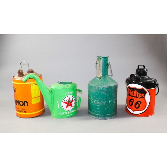 Vintage Gas,Oil,Water Large Gas Station Cans (4)