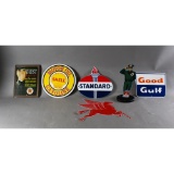 Tin Advertising Gas Signs and Texaco Frame (6)