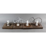 Electrified Wood Base Gas Globe Stands (4)