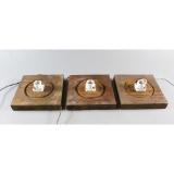 Electrified Wood Base Gas Globe Stands (3)