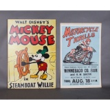 Motorcycle Thrills & Steamboat Willy Posters (2)