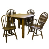 Wooden Kitchen Table with 4 Chairs