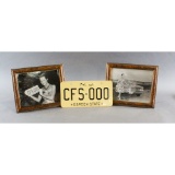 Vintage Framed Photos & NJ License Plate