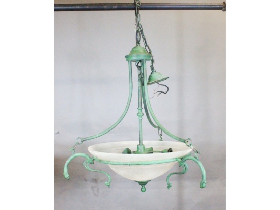 Euro Deco 6-Light Weathered Patina Chandelier (1)
