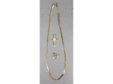 Gold Plated Necklace and 14K Gold Charms