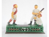 Baseball Players Mechanical Cast Iron Bank Repro