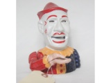 Jester Clown Mechanical Cast Iron Coin Bank Repro