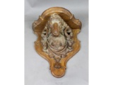 Black Forest-Style Hand Carved Rams Head Shelf