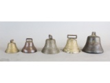 Vintage Embossed Brass Bells (5)