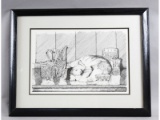 F. Taillard Sleeping Cat Reproduction Print