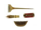 Vintage Tsuge Wood Japanese Hair Comb Set