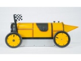 Yellow and Black Race Car Mailbox