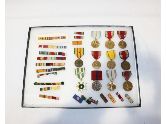 US WWII Post WWII Medal, Ribbon Bar Collections