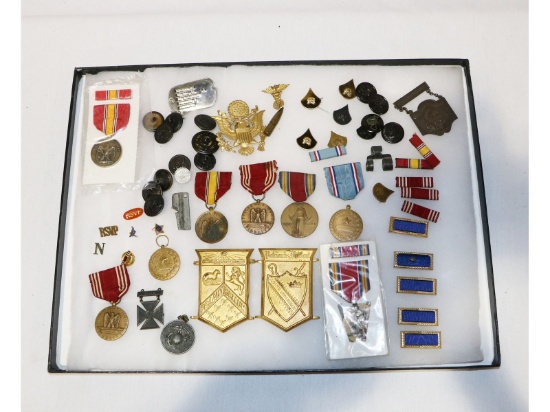 US WWII & Post WWII Medal, Badge, Ribbon Lot