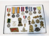 WWI/WWII British, Italian, French Medal & Badge