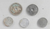 Iwo Jima & Okinawa Japanese & Chinese Coins (5)