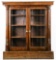 Large Faux Wood Grain Bookcase w/Glass Doors