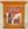 Oak Cabinet with Cast Iron Coca Cola Front