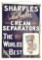 Sharples Cream Separator Tin Tacker Sign