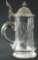 Etched Glass Beer Stein