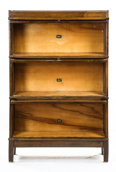 1900's Hale Walnut 3-Stack Bookcase
